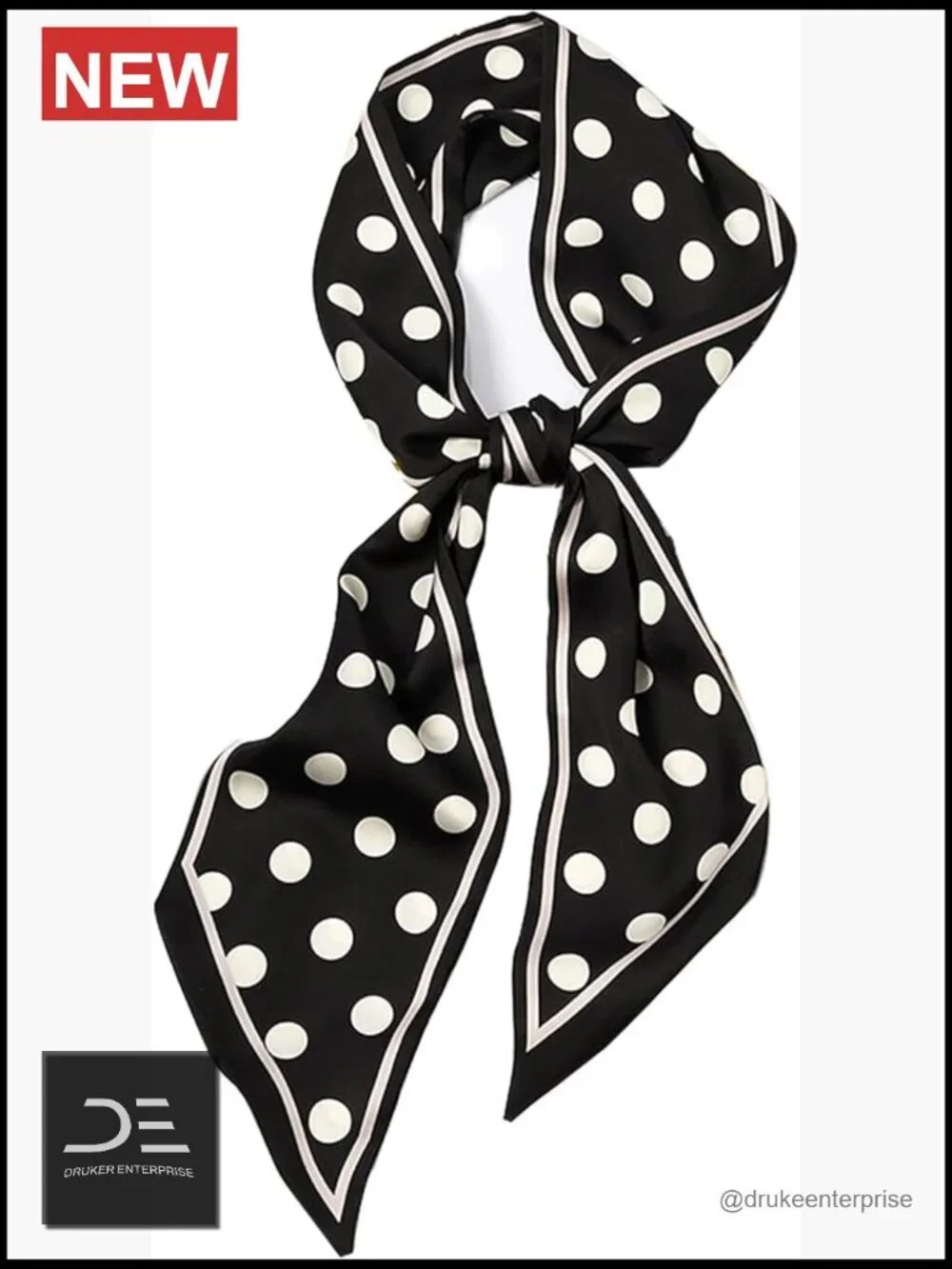 Satin Fashion Scarf Oblique Angle Design 59 x 5.9 inches
